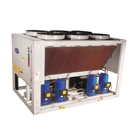 Air-cooled scroll chiller for central chilled-water cooling